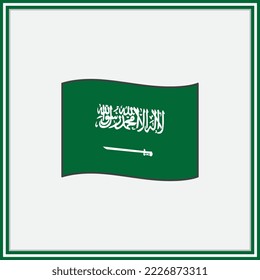 Saudi-Arabien Flagge Cartoon Vektorgrafik. Flagge von Saudi-Arabien Flaggensymbol - Übersicht. Nationalflagge Saudi-Arabiens