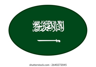Saudi Arabia flag ellipse shaped. vector	
