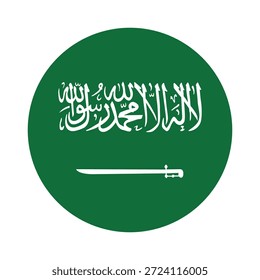 Saudi Arabia flag emblem background. Kingdom of Saudi Arabia. Circle and badgae saudi arabia