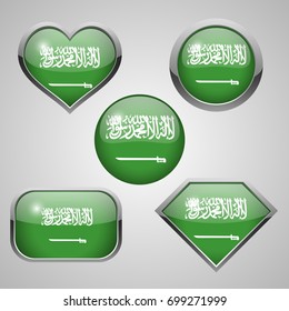 Saudi arabia flag icons theme. vector illustration
