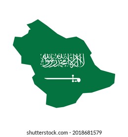 Saudi Arabia flag and map