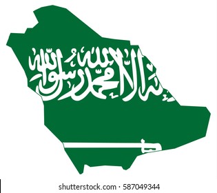 Saudi Arabia flag map