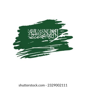 Saudi Arabia flag - nation vector country flag trextured in grunge scratchy brush stroke.