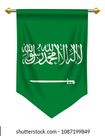 Saudi Arabia Flag Or Pennant Isolated On White