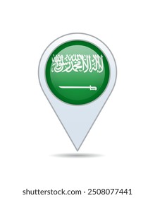 Saudi Arabia - flag pin for map. Vector illustration.