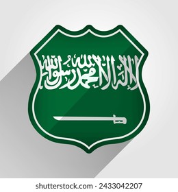 Saudi Arabia Flag Road Sign Illustration