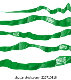 Saudi Arabia Flag Set Isolated On White Background 