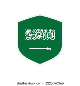 Saudi Arabia flag. Saudi Arabia shield flag.