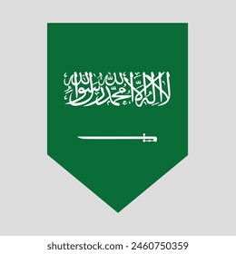 Saudi Arabia Flag in Shield Shape Frame