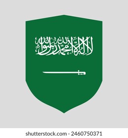 Saudi Arabia Flag in Shield Shape Frame