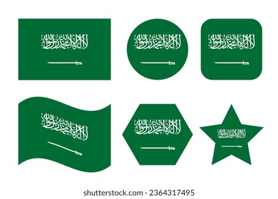 Saudi Arabia flag simple illustration for independence day or election