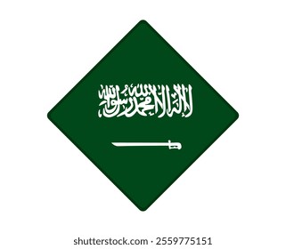 Saudi Arabia flag square shaped. vector