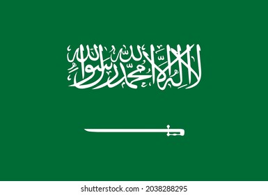 Icono del vector de bandera de Arabia Saudita en color oficial y proporción correcta