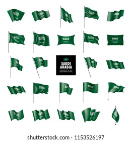 Saudi Arabia flag, vector illustration on a white background