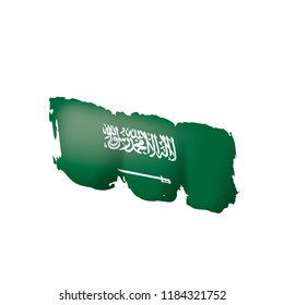 Saudi Arabia flag, vector illustration on a white background.