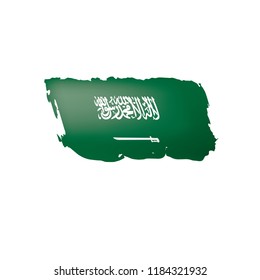 Saudi Arabia flag, vector illustration on a white background.