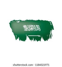 Saudi Arabia flag, vector illustration on a white background.