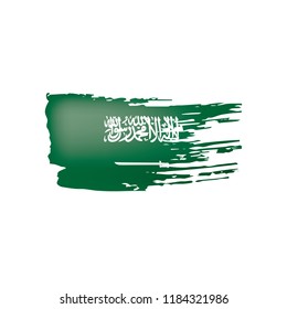 Saudi Arabia flag, vector illustration on a white background.