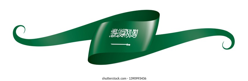 Saudi Arabia flag, vector illustration on a white background