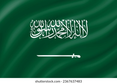 Saudi Arabia flag waving. Background. Vector