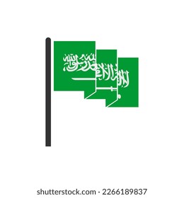 Saudi-Arabien-Flaggen-Symbol gesetzt, Saudi-Arabien-Unabhängigkeitstag-Symbol Vektorsymbol