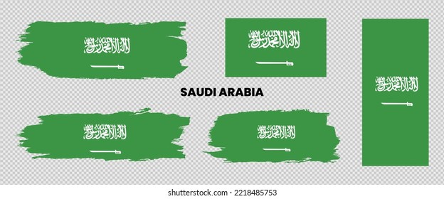Saudi Arabia Flags vector illustration set