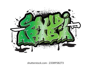 saudi arabia graffiti lettering typography art illustration