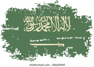 Saudi Arabia grunge flag. Vector illustration. Grunge effect can be cleaned easily.