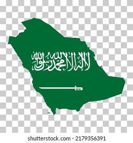 Mapa saudita de alta precisión, país icono geográfico, gráfico de la frontera de asia .