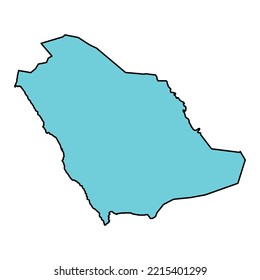 Saudi arabia high detailed map, geography graphic icon country, asia border vector illustration .