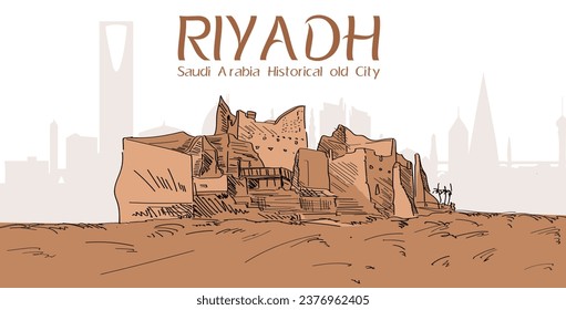 Saudi-Arabien Historische Altstadt - Vektorgrafik Kunst