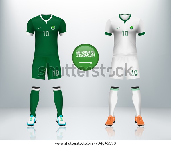 背景にサウジアラビアの家とその他のサッカージャージーキット アジアのksaサッカーユニフォームのベクターイラスト による試合大会のコンセプト のベクター画像素材 ロイヤリティフリー