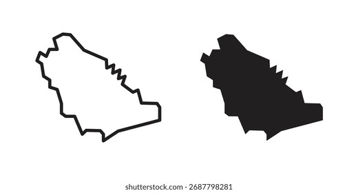 Conjunto de símbolos de sinais de logotipo. conjunto de símbolos de vetor simples da Arábia Saudita