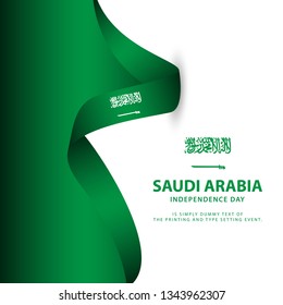 Saudi Arabia Independence Day Flag Vector Template Design Illustration