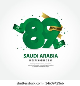 Saudi Arabia independence day vector template. Design illustration for banner; advertising; greeting cards or print. Design happiness celebration.