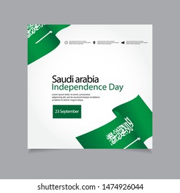 Saudi Arabia Independence Day Vector Template Design Illustration