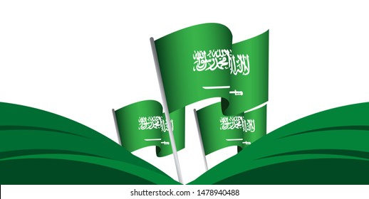 Saudi Arabia Independence Day Vector Template Design Illustration