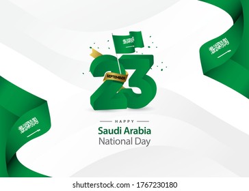 Saudi Arabia independence day vector template. Design illustration for banner; advertising; greeting cards or print. Design happiness celebration.