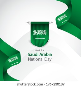 Saudi Arabia independence day vector template. Design illustration for banner; advertising; greeting cards or print. Design happiness celebration.