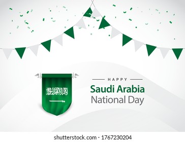 Saudi Arabia independence day vector template. Design illustration for banner; advertising; greeting cards or print. Design happiness celebration.