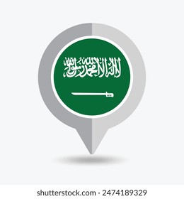 Saudi-Arabien Lage Pin Icon Vektorillustration