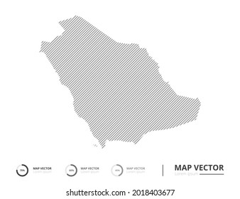 Arabia Saudita mapea la línea gris abstracta en el vector de fondo blanco para la presentación. Concepto creativo para infografía.