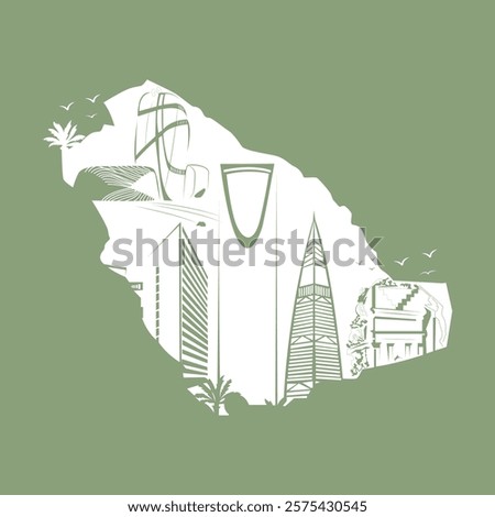 Saudi Arabia map (adjustable stroke )