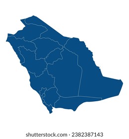 Saudi Arabia map. Map of Saudi Arabia in administrative regions