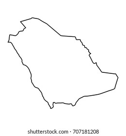 Saudi Arabia map of black contour curves of vector illustration