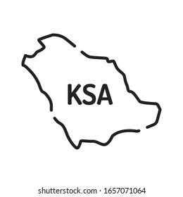 Arabia Saudita mapea el icono de la línea negra. Frontera del país. Pictograma para página web, aplicación móvil, promoción. Elemento de diseño GUI de UI UX. Trazo editable.