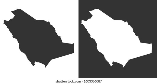 Saudi Arabia Map With Black and White Vector