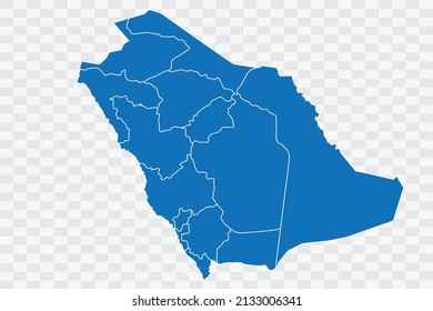Saudi Arabia Map blue Color on Backgound png