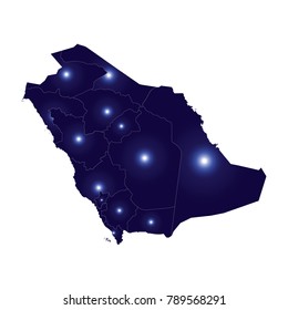 Saudi Arabia map - blue geometric rumpled triangular low poly style gradient graphic background , polygonal design for your . Vector illustration eps 10.