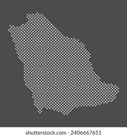 Saudi Arabia map dot on gray background.  Dotted map of Kingdom of Saudi Arabia. Vector eps10.